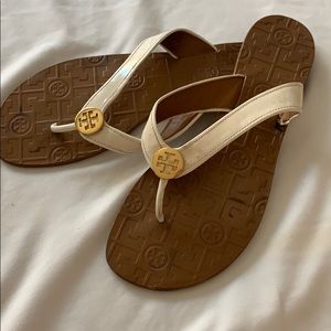 Used Tory Burch white sandals